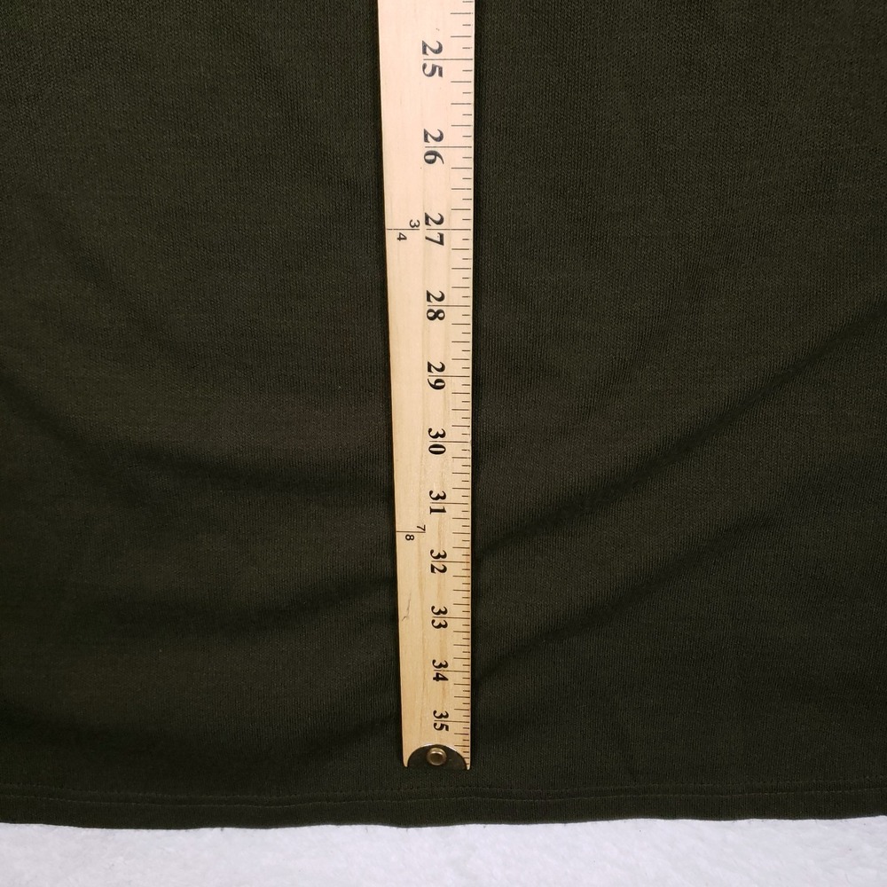 Amanda Charles Sweater Dress Small Olive Green Turtleneck Knit Military Chic - Picture 8 of 8